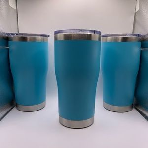PACK OF 3 20oz Stainless Steel Powder Coated Baby Blue Tumblers